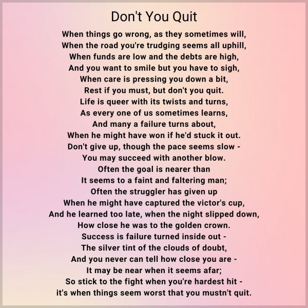 Don't You Quit