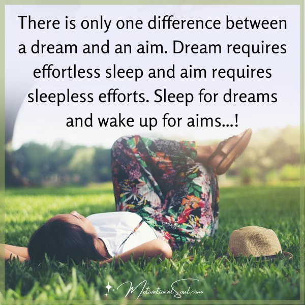 Quote There is only one difference between Dream and Aim