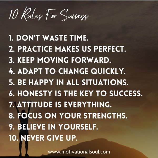 10 Rules For Success