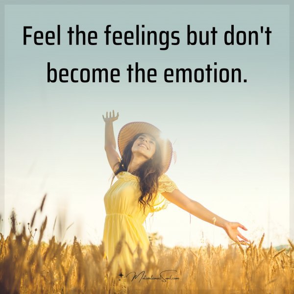 Feel the feelings but don't become the emotion.