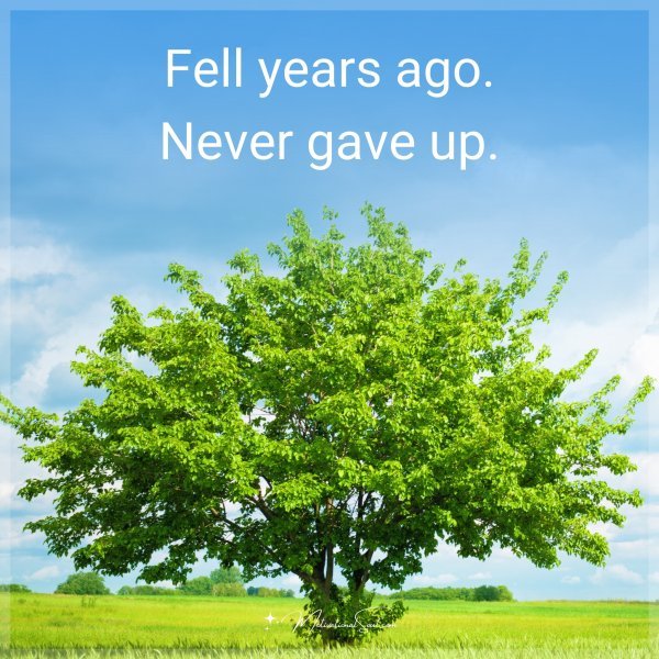 Fell years ago. Never gave up.