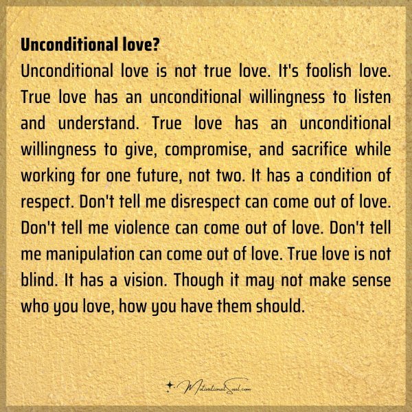 Unconditional love?