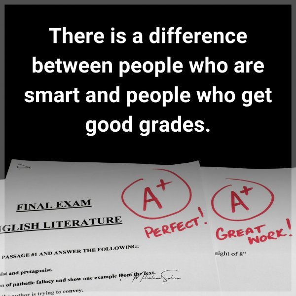 There is a difference between people who are smart and people who get good grades.