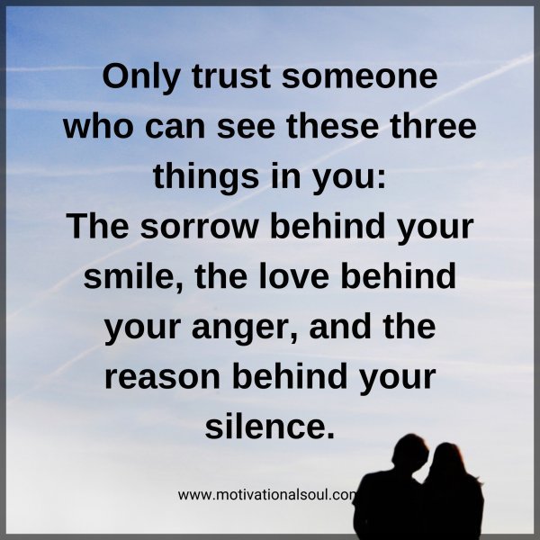Only trust someone