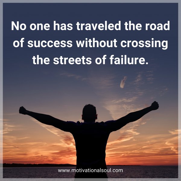 No one has traveled the road of success without crossing the streets of failure.